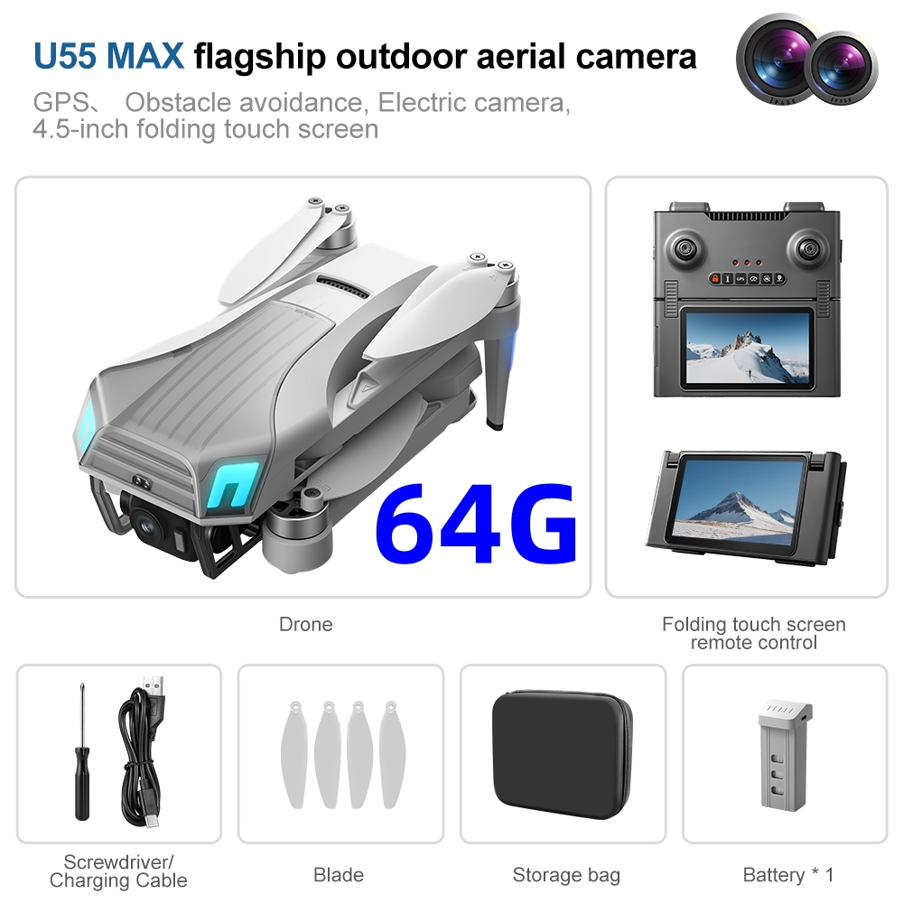 NCZOBOE U55 โดรน GPS ระดับมืออ - Drone Gimbal 2 Axis บทวิจารณ์และราคา